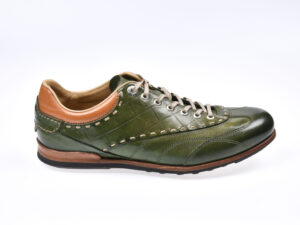 sneakers scarpa elegante uomo in pelle colore verde avocado