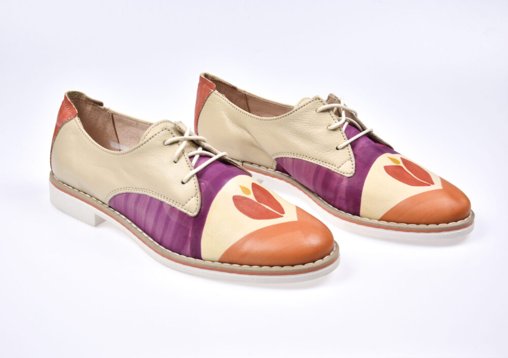 scarpa uomo astore pelle plat con decorazione tulipano prezzo stock